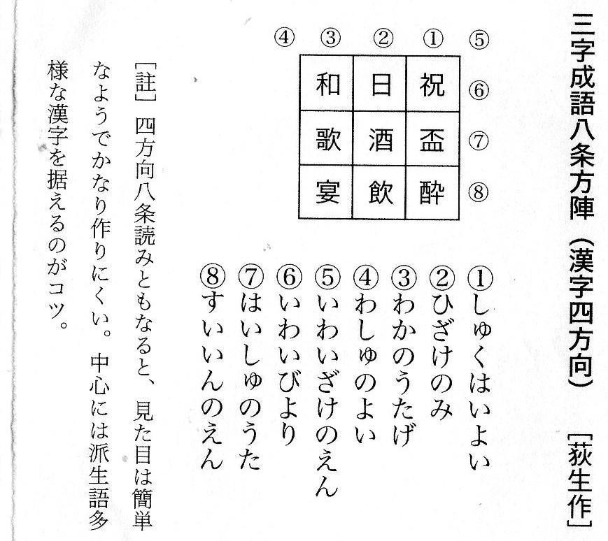 魔方陣 ことば遊び魔辞句大事典